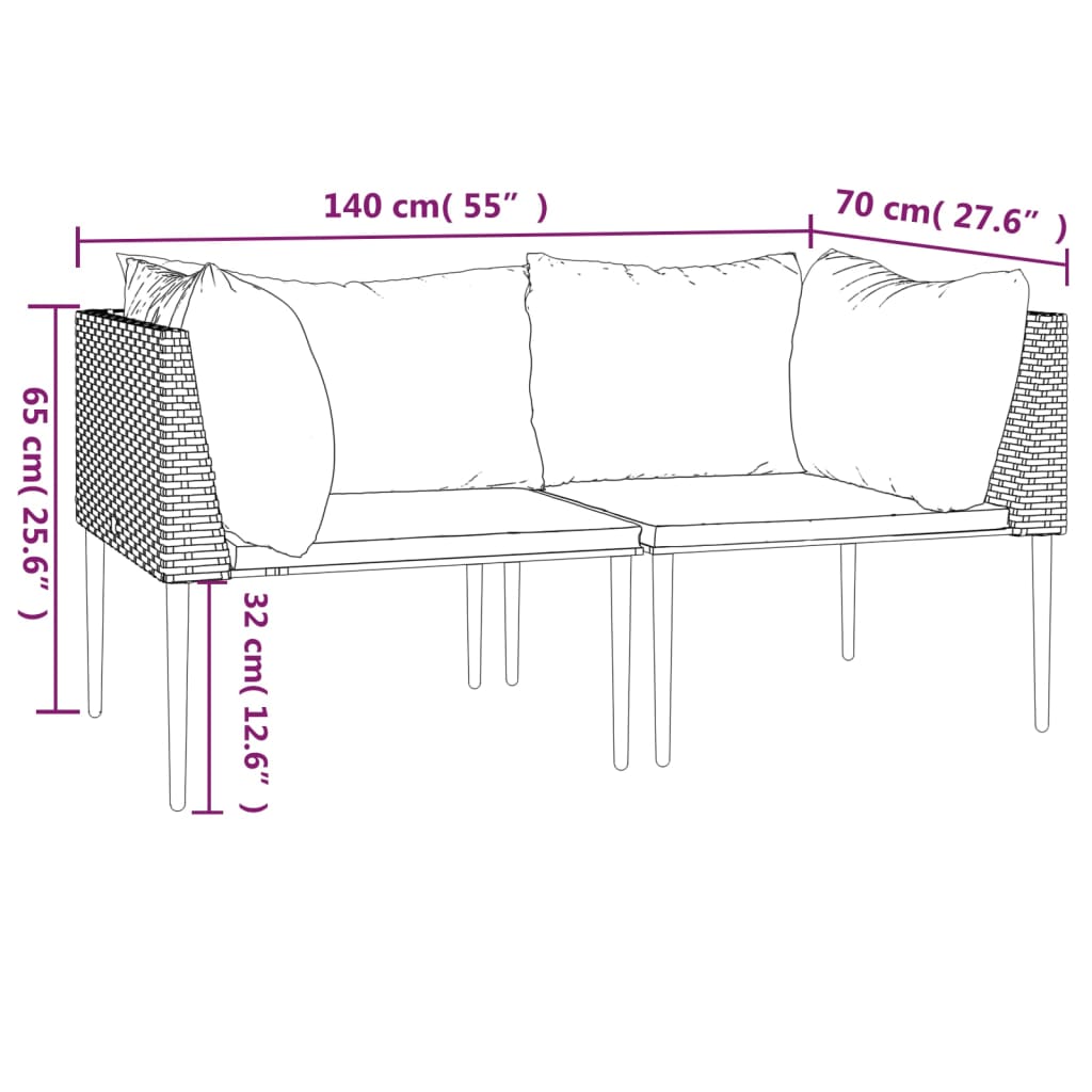 patio-corner-sofas-with-cushions-2-pcs-gray-poly-rattan At Willow and Wine USA!