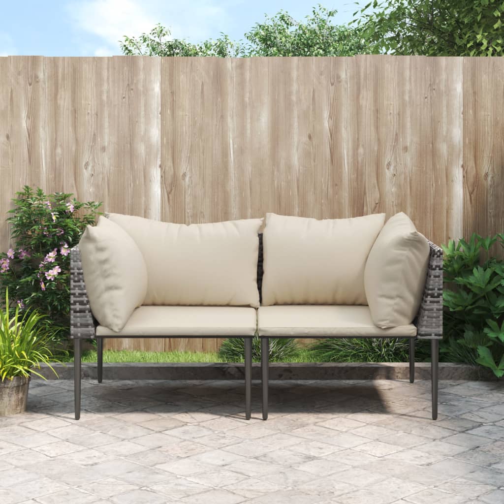 patio-corner-sofas-with-cushions-2-pcs-gray-poly-rattan At Willow and Wine USA!