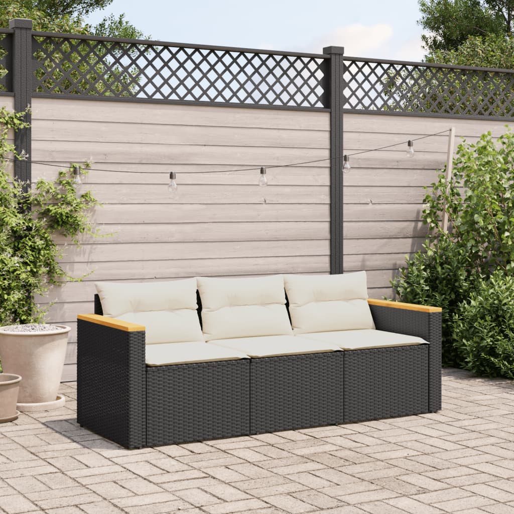 patio-sofa-with-cushions-3-seater-black-poly-rattan-817935 At Willow and Wine USA!