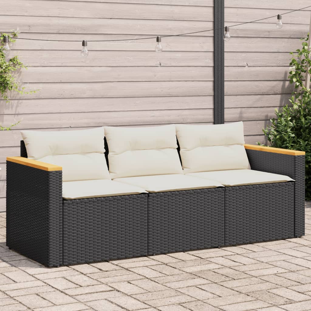 patio-sofa-with-cushions-3-seater-black-poly-rattan-817935 At Willow and Wine USA!