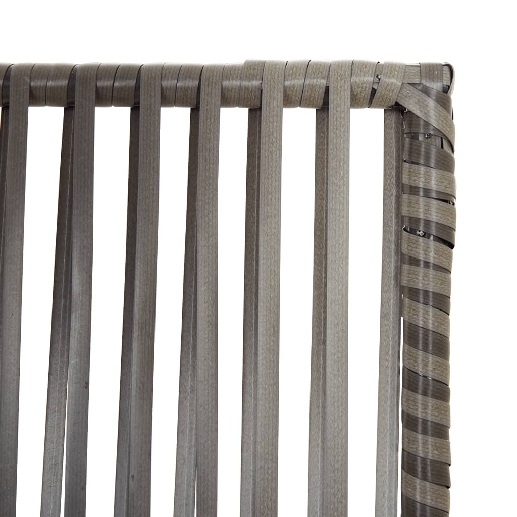 Room Divider 6 Panels Gray Poly Rattan