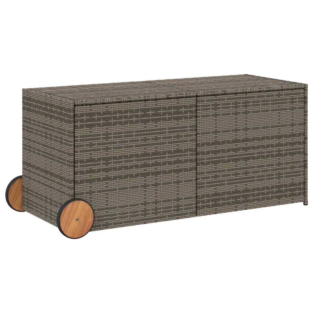 garden-storage-box-with-wheels-gray-74-8-gal-poly-rattan At Willow and Wine USA!