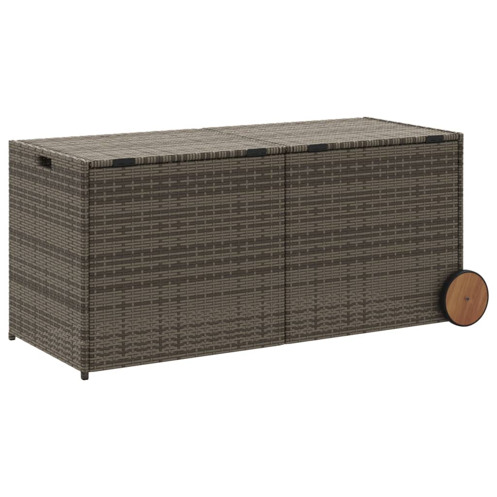 garden-storage-box-with-wheels-gray-74-8-gal-poly-rattan At Willow and Wine USA!