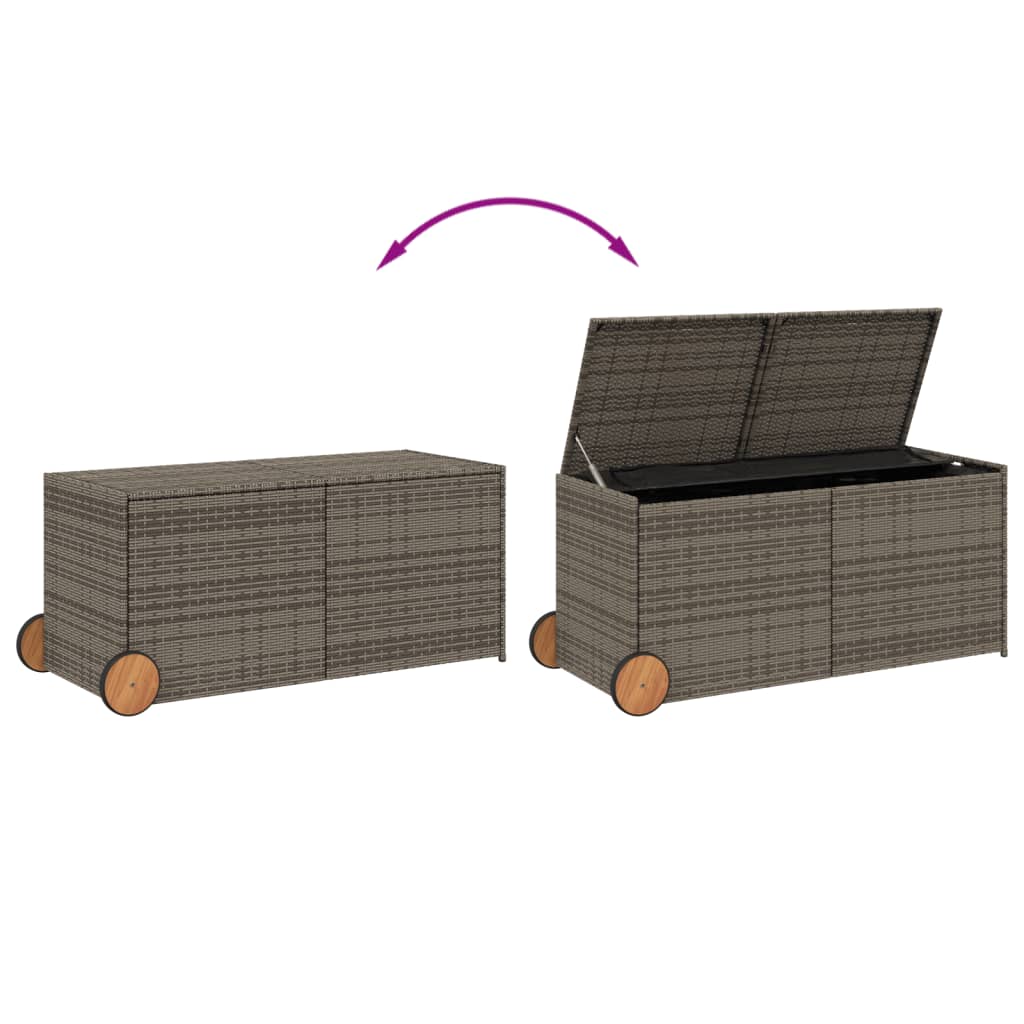 garden-storage-box-with-wheels-gray-74-8-gal-poly-rattan At Willow and Wine USA!