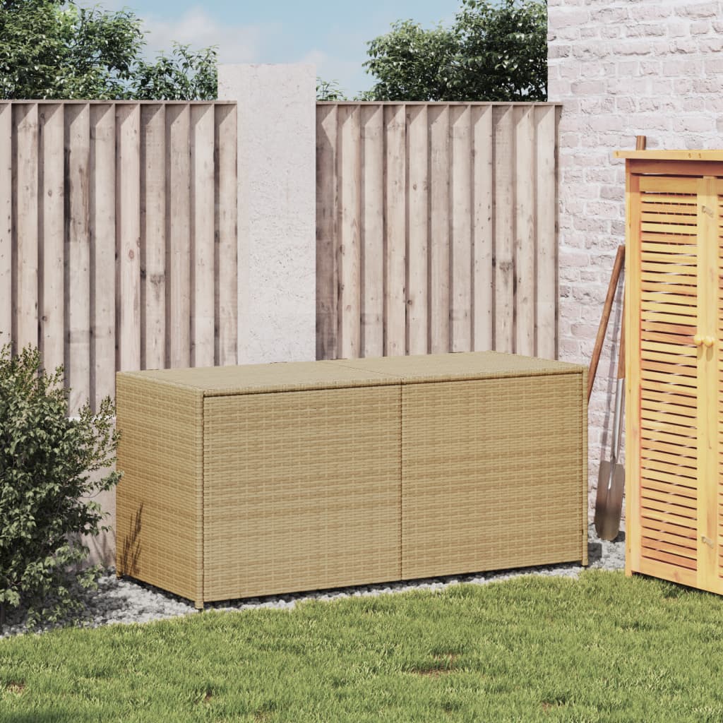 garden-storage-box-mix-beige-74-8-gal-poly-rattan At Willow and Wine USA!