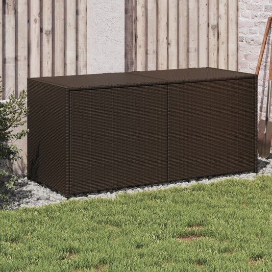 garden-storage-box-brown-74-8-gal-poly-rattan At Willow and Wine USA!