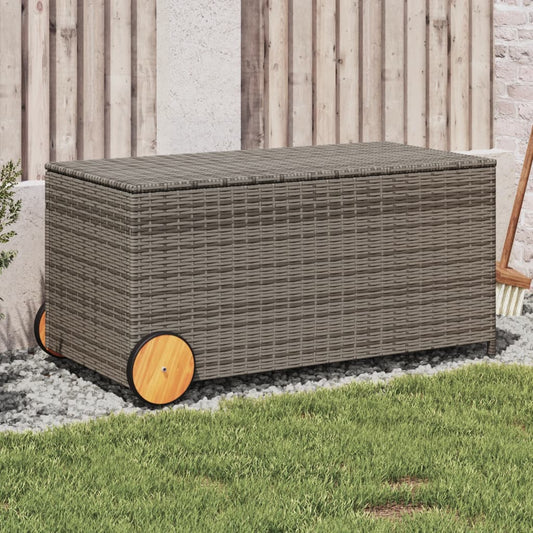 garden-storage-box-with-wheels-gray-50-2-gal-poly-rattan At Willow and Wine USA!