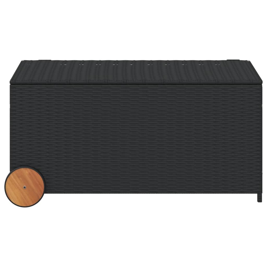 garden-storage-box-with-wheels-black-50-2-gal-poly-rattan At Willow and Wine USA!