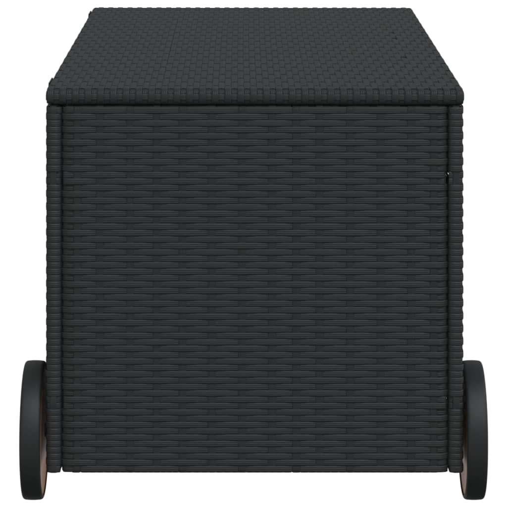 garden-storage-box-with-wheels-black-50-2-gal-poly-rattan At Willow and Wine USA!