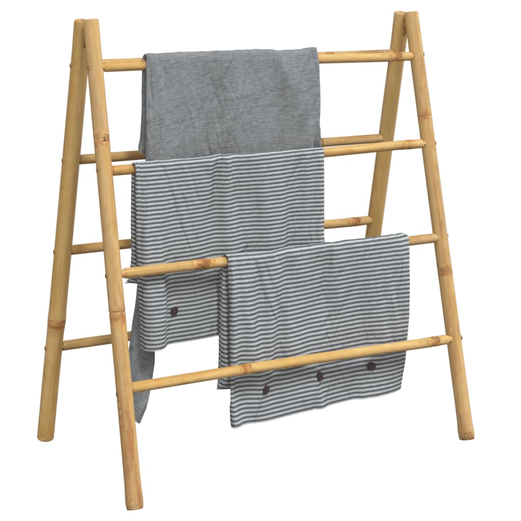 Double Towel Ladder with 4 Rungs 35.4"x19.7"x39.4" Bamboo