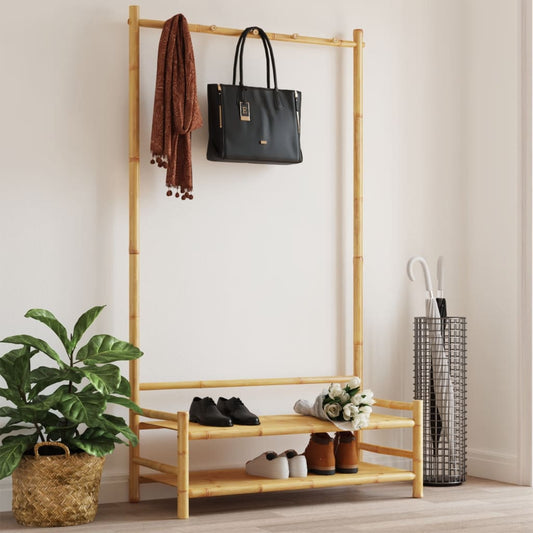 Clothes Rack with Shelves 40.6"x15.7"x72" Bamboo