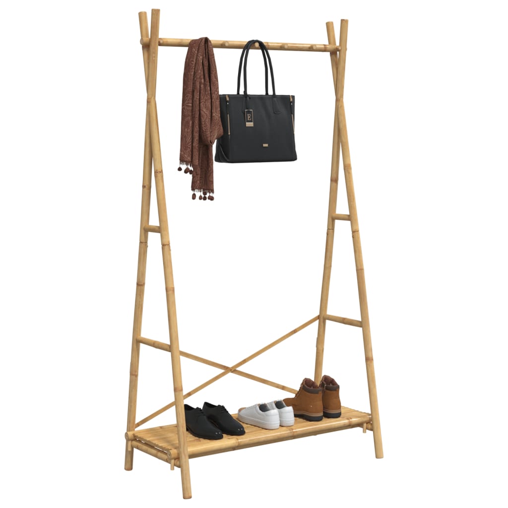 Clothes Rack with Shelf 40.2"x19.7"x74.8" Bamboo