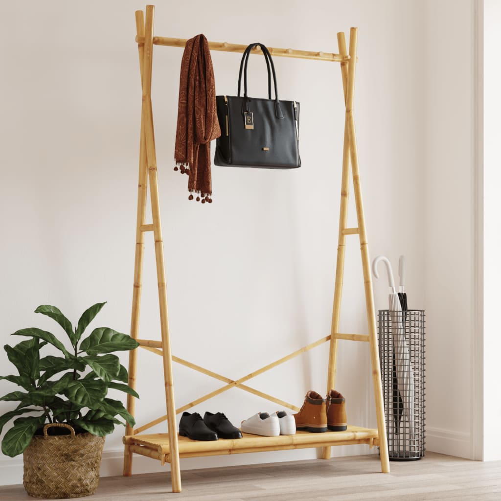 Clothes Rack with Shelf 40.2"x19.7"x74.8" Bamboo