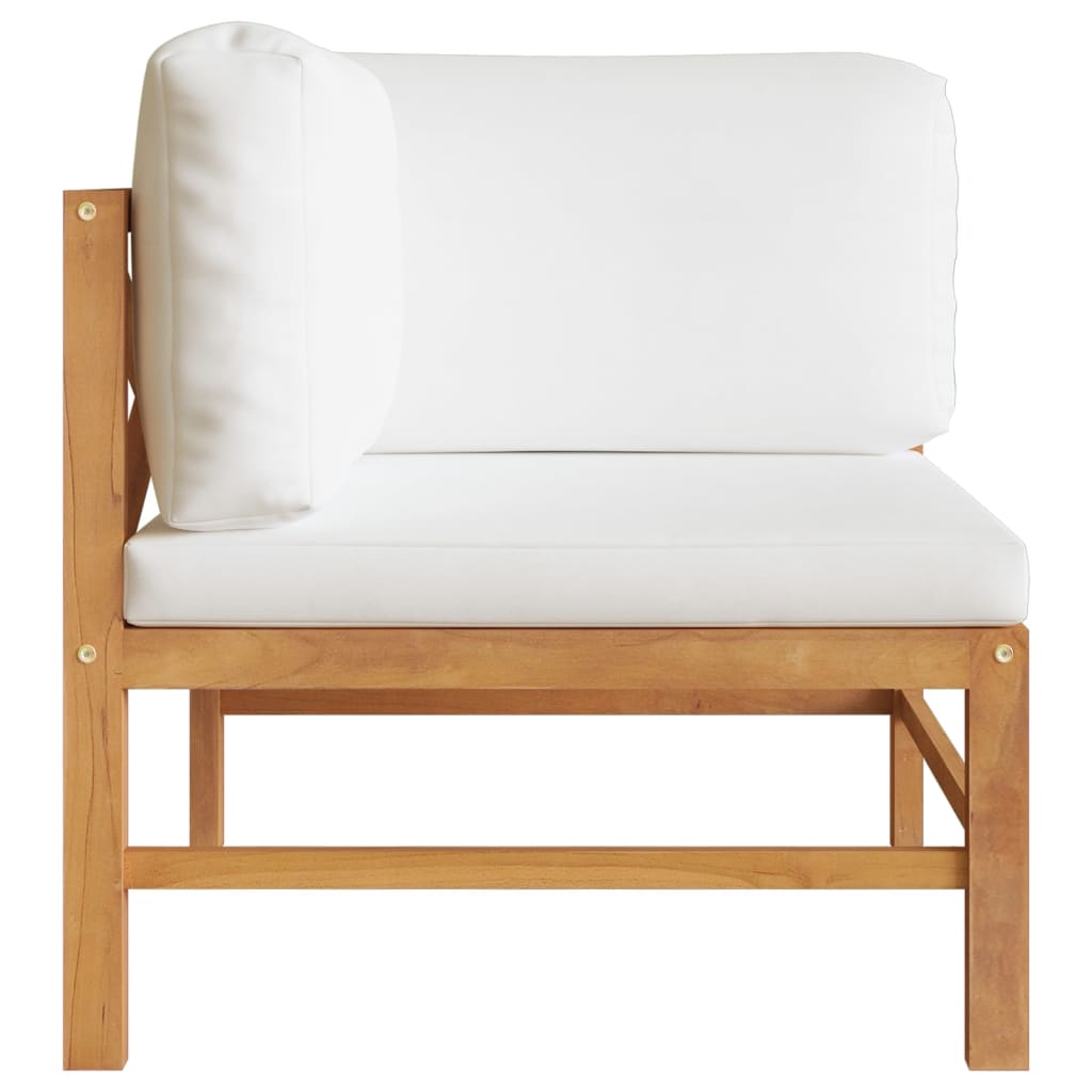 2-seater-patio-bench-with-cream-cushions-solid-teak-wood At Willow and Wine USA!