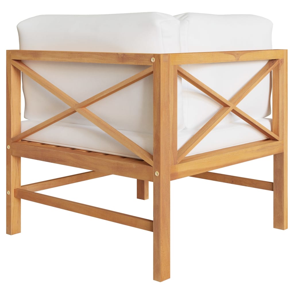 2-seater-patio-bench-with-cream-cushions-solid-teak-wood At Willow and Wine USA!