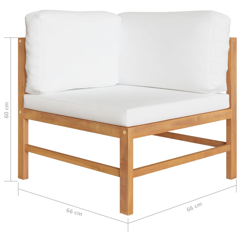 2-seater-patio-bench-with-cream-cushions-solid-teak-wood At Willow and Wine USA!