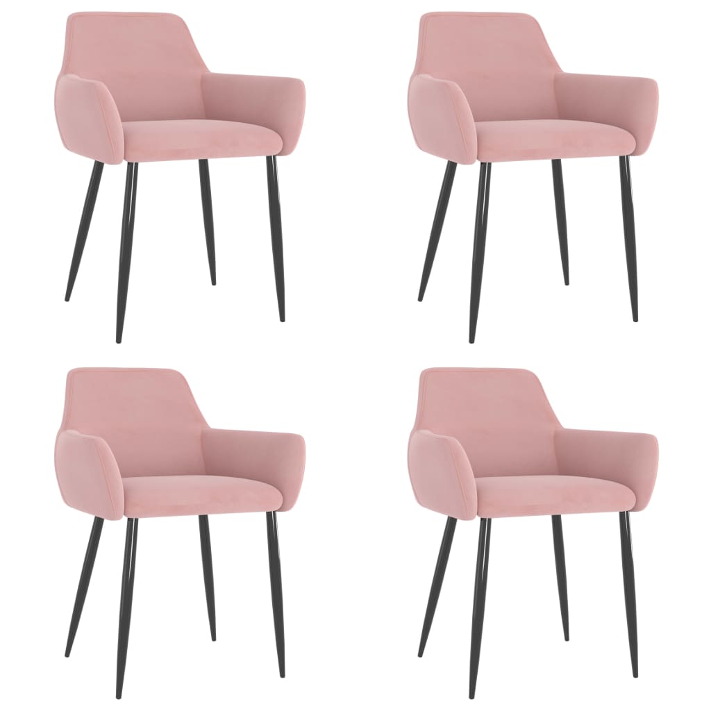 dining-chairs-4-pcs-pink-velvet At Willow and Wine USA!