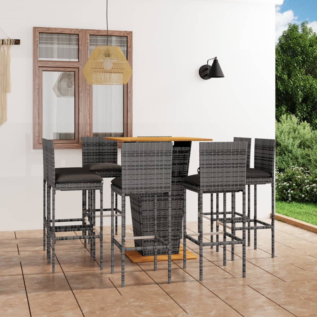 3-piece-patio-bar-set-with-cushions-poly-rattan-black-3 At Willow and Wine USA!