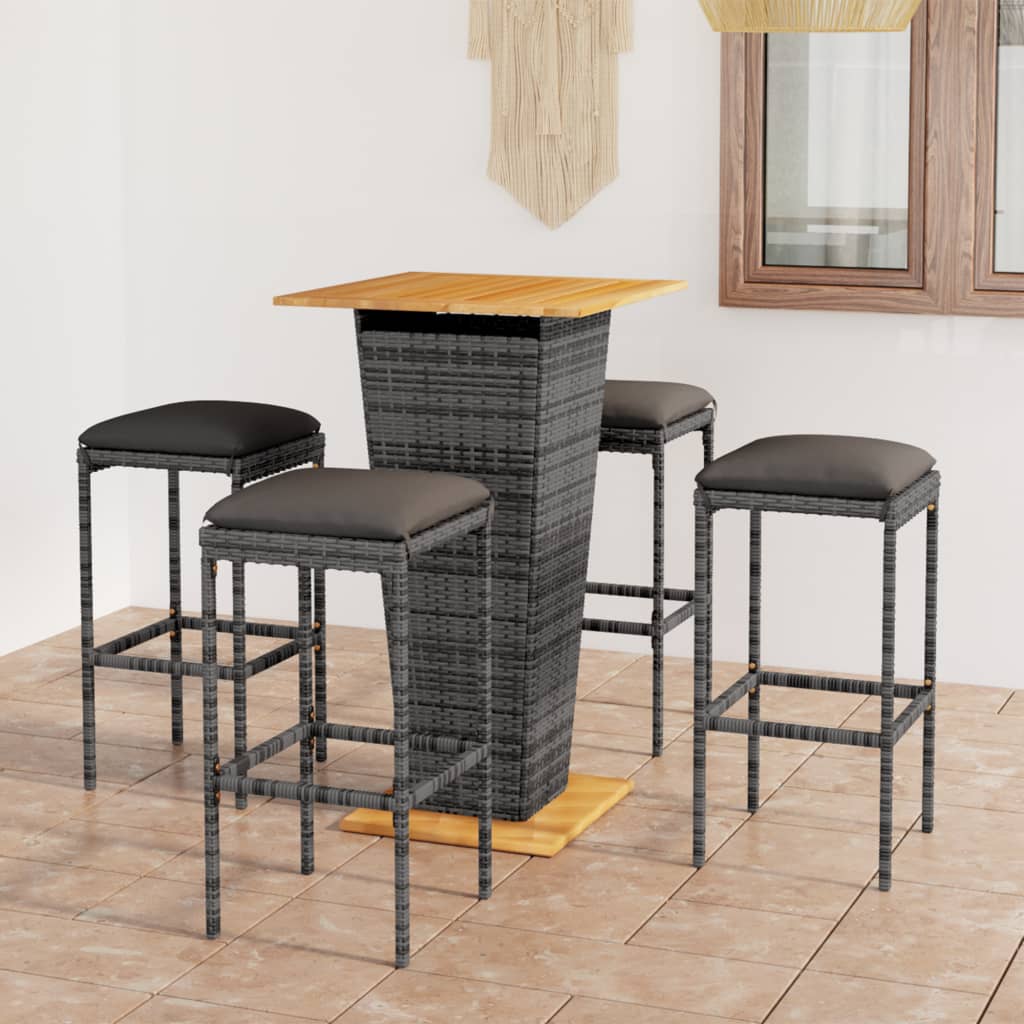 3-piece-patio-bar-set-with-cushions-poly-rattan-black-2 At Willow and Wine USA!