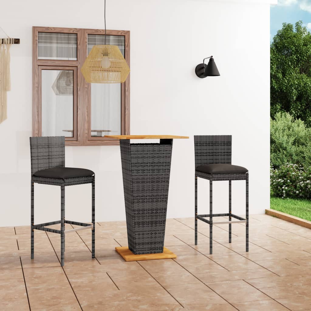 3-piece-patio-bar-set-with-cushions-poly-rattan-black-3 At Willow and Wine USA!