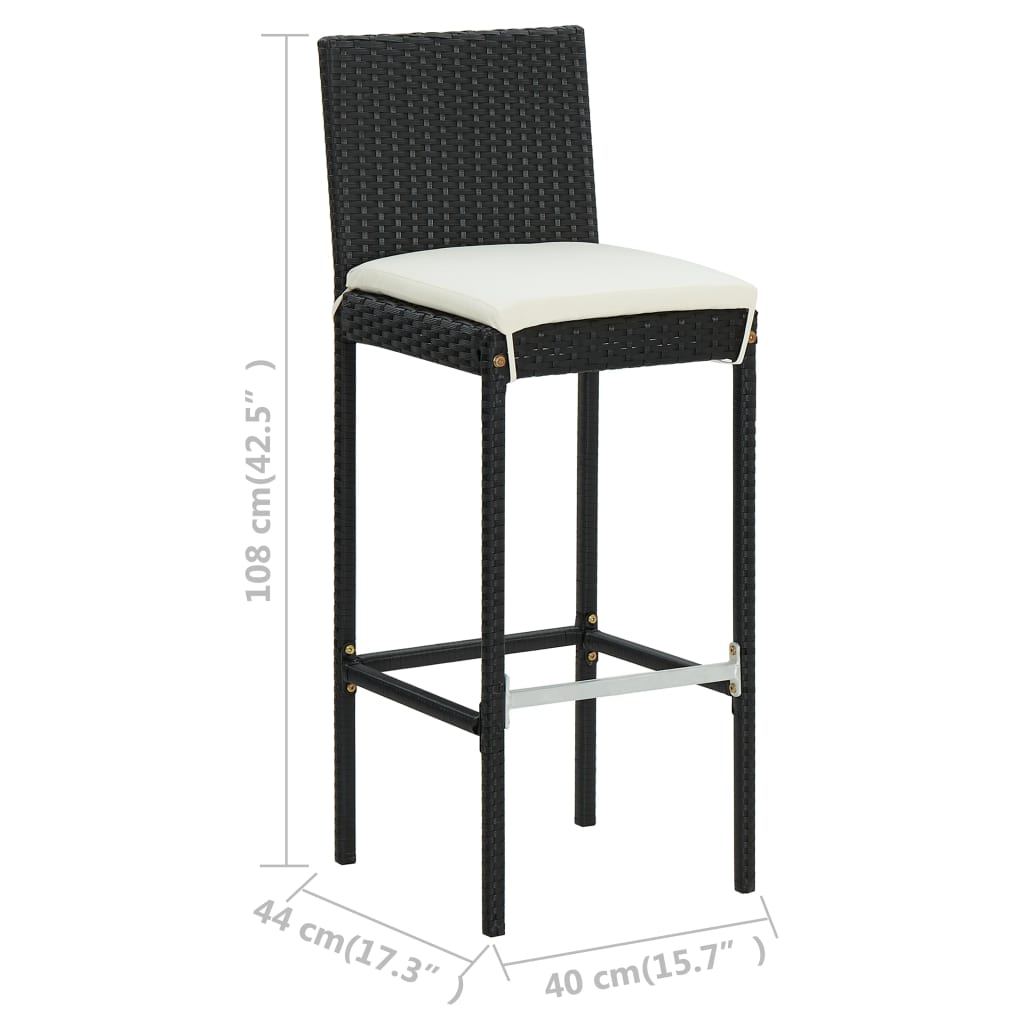 3-piece-patio-bar-set-with-cushions-poly-rattan-black-3 At Willow and Wine USA!