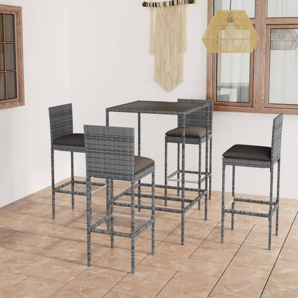 3-piece-patio-bar-set-with-cushions-poly-rattan-black At Willow and Wine USA!