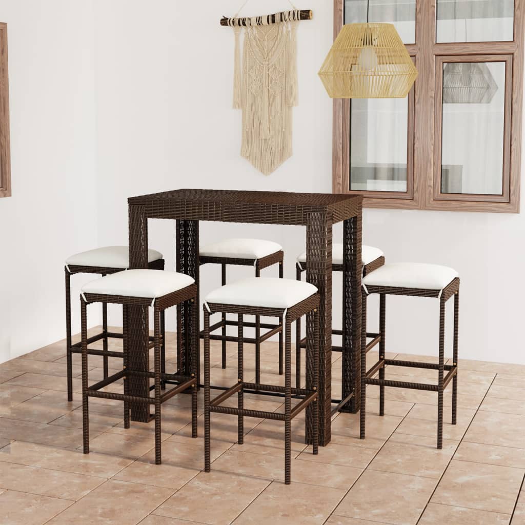 5-piece-patio-bar-set-with-cushions-poly-rattan-black-4 At Willow and Wine USA!