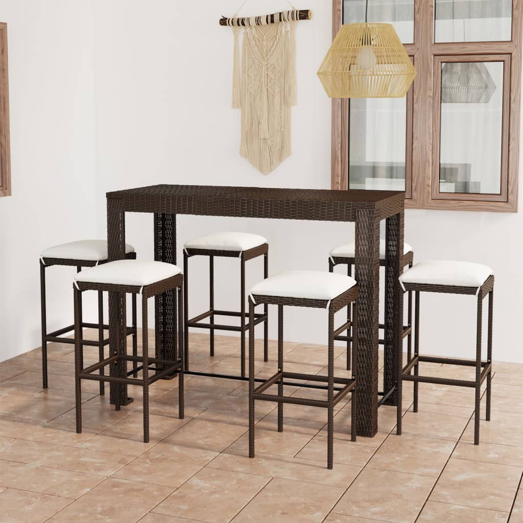 5-piece-patio-bar-set-with-cushions-poly-rattan-black-4 At Willow and Wine USA!