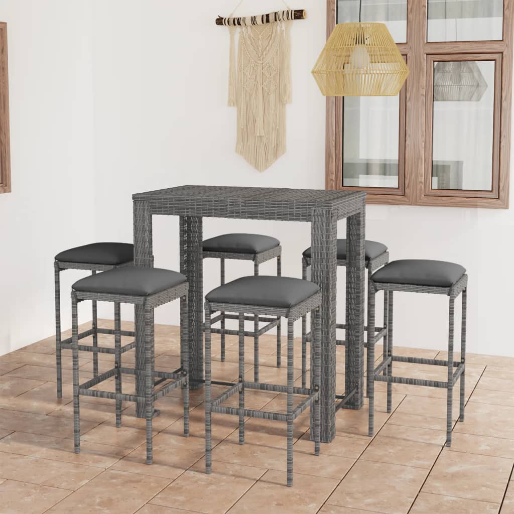 5-piece-patio-bar-set-with-cushions-poly-rattan-black-4 At Willow and Wine USA!