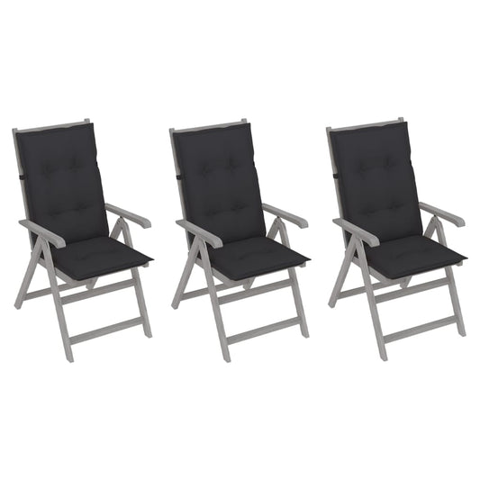 patio-reclining-chairs-3-pcs-with-cushions-solid-acacia-wood-1 At Willow and Wine USA!