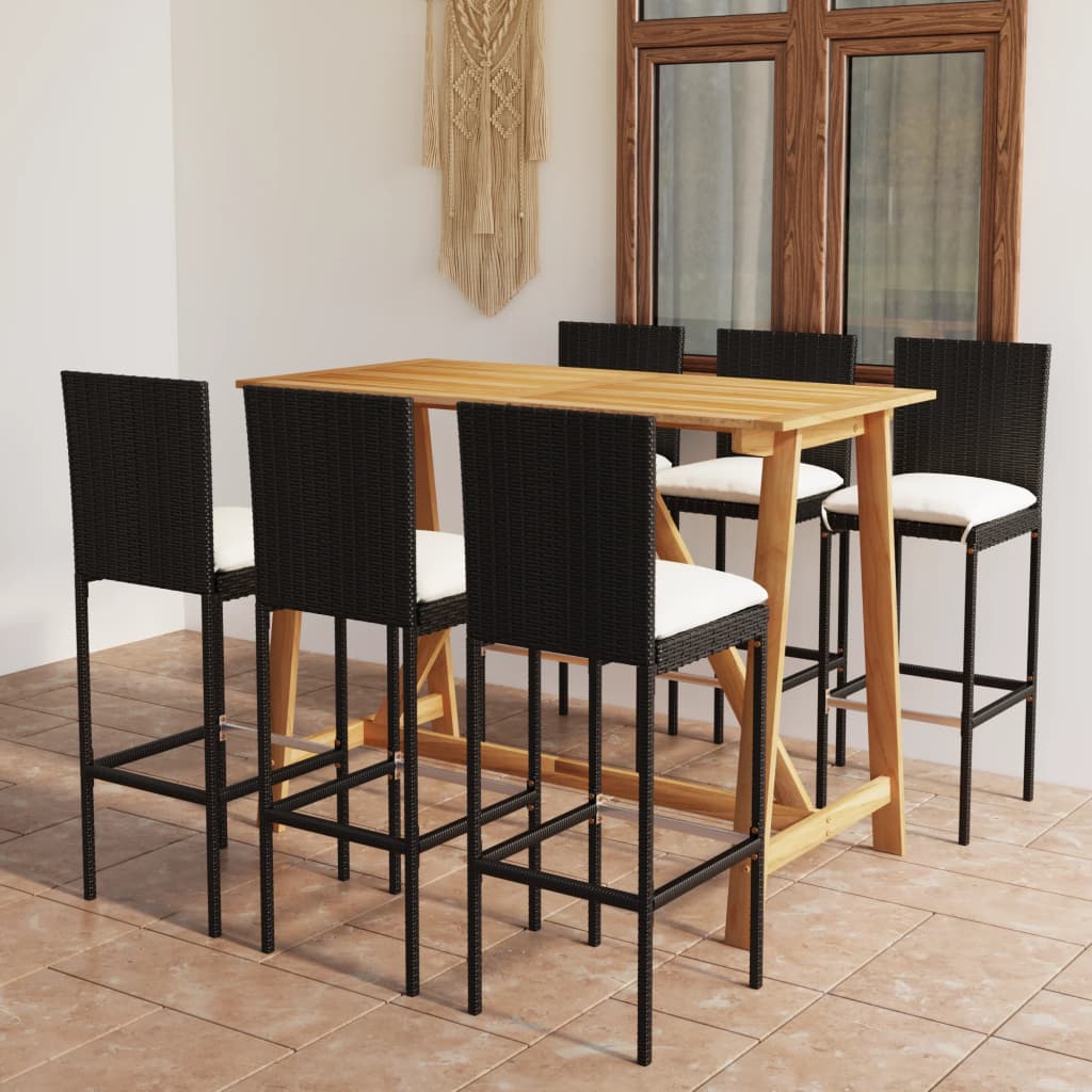 5-piece-patio-bar-set-with-cushions-black At Willow and Wine USA!