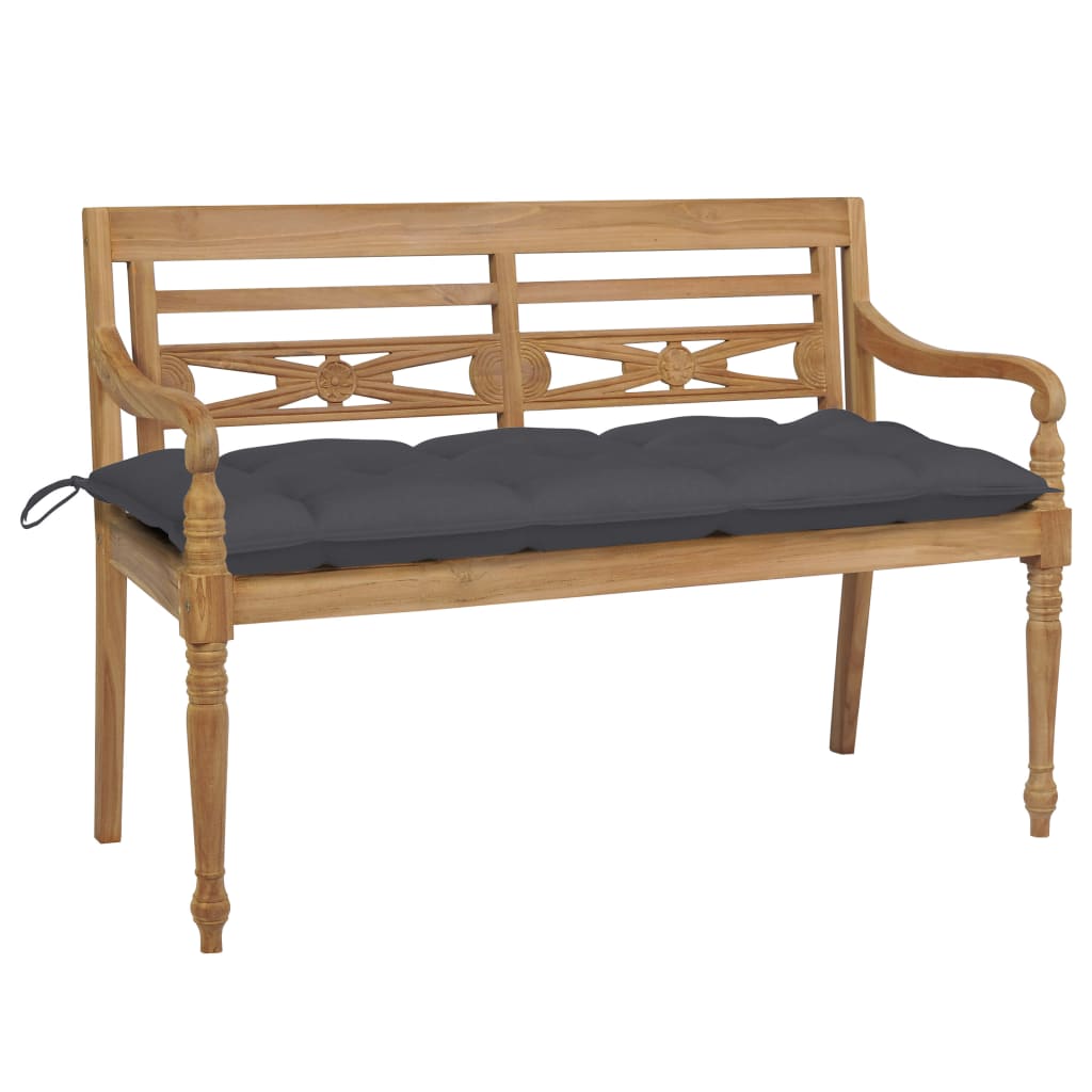 batavia-bench-with-anthracite-cushion-47-2-solid-teak-wood At Willow and Wine USA!