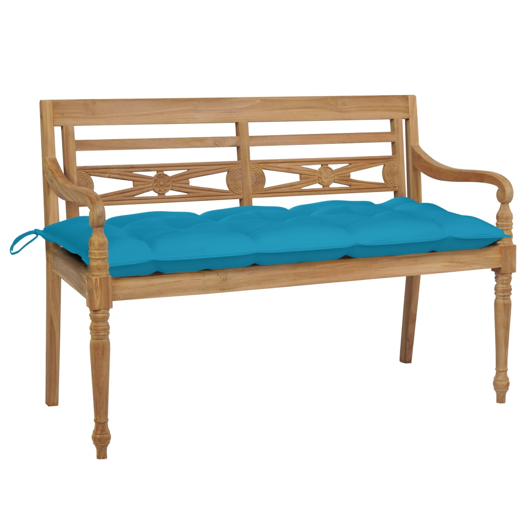 batavia-bench-with-anthracite-cushion-47-2-solid-teak-wood At Willow and Wine USA!