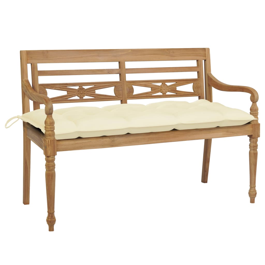 batavia-bench-with-anthracite-cushion-47-2-solid-teak-wood At Willow and Wine USA!