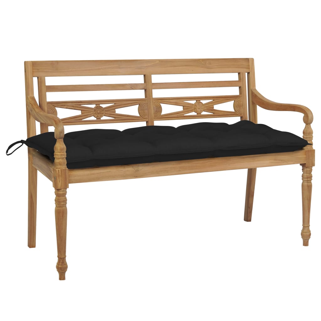 batavia-bench-with-anthracite-cushion-47-2-solid-teak-wood At Willow and Wine USA!