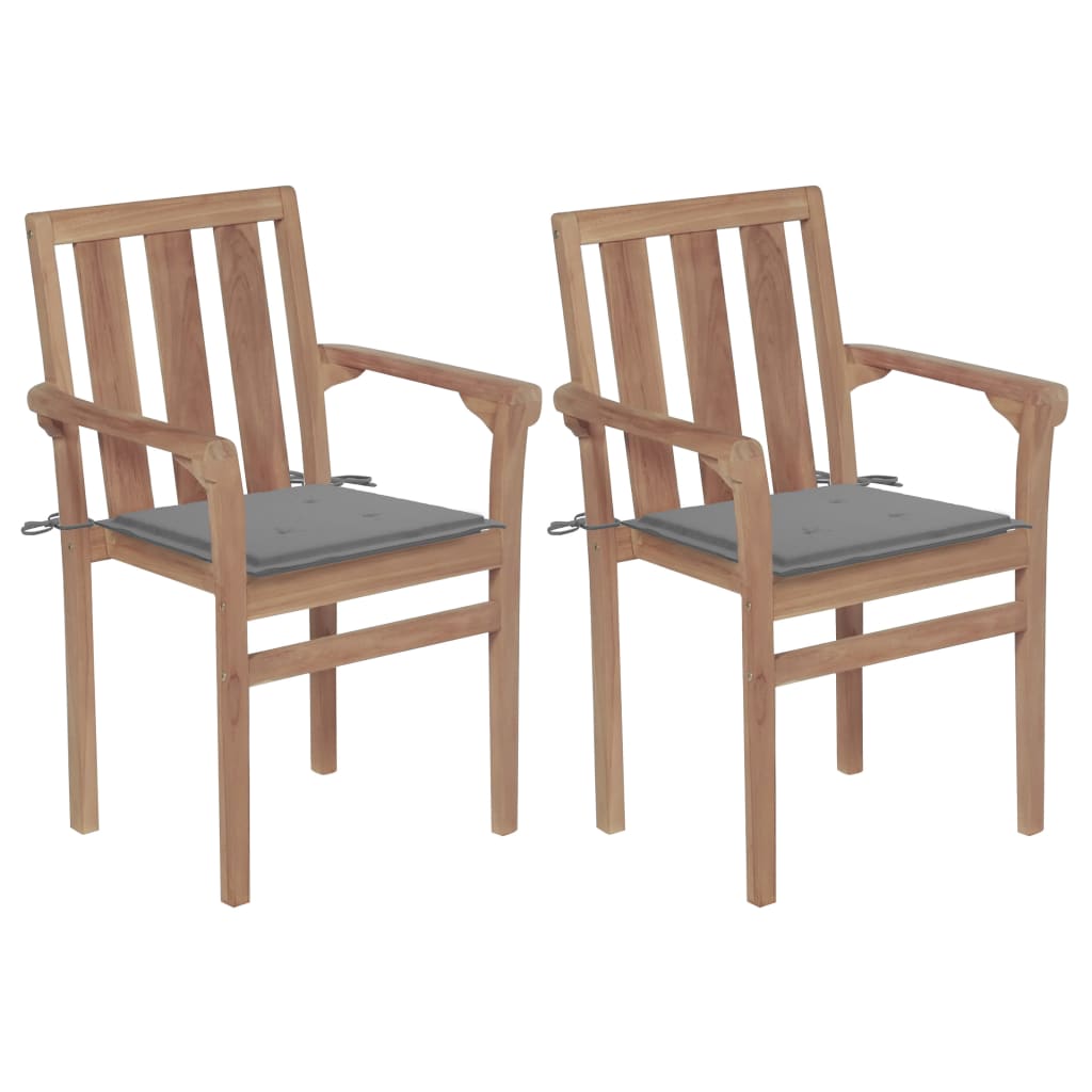 stackable-patio-chairs-with-cushions-4-pcs-solid-teak-wood At Willow and Wine USA!