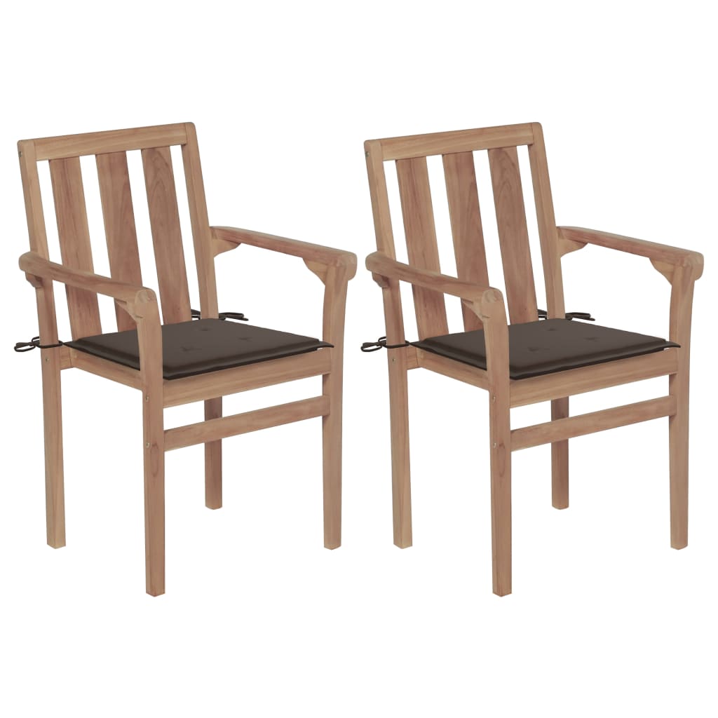 stackable-patio-chairs-with-cushions-4-pcs-solid-teak-wood At Willow and Wine USA!