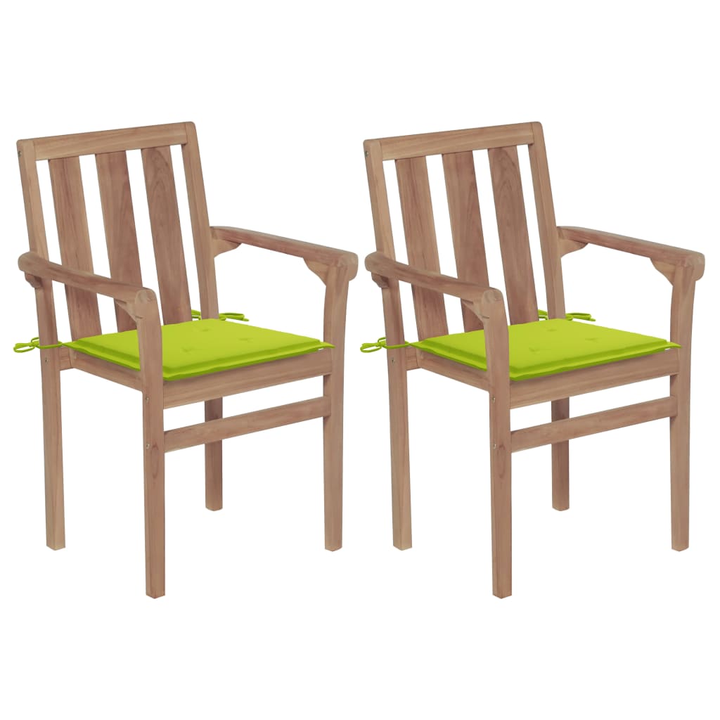 stackable-patio-chairs-with-cushions-4-pcs-solid-teak-wood At Willow and Wine USA!