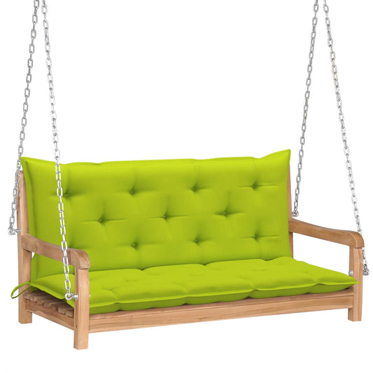 swing-bench-with-bright-green-cushion-47-2-solid-wood-teak At Willow and Wine USA!