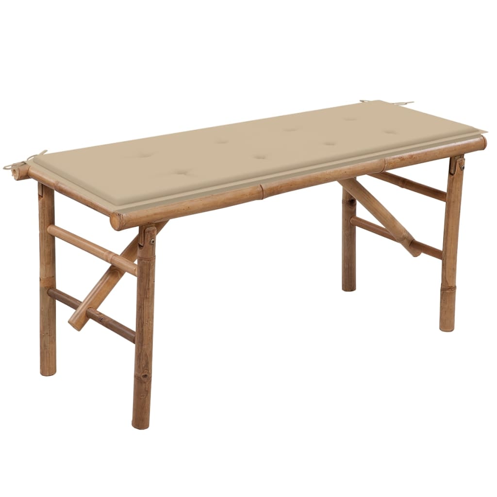 folding-patio-bench-with-cushion-46-5-bamboo At Willow and Wine USA!