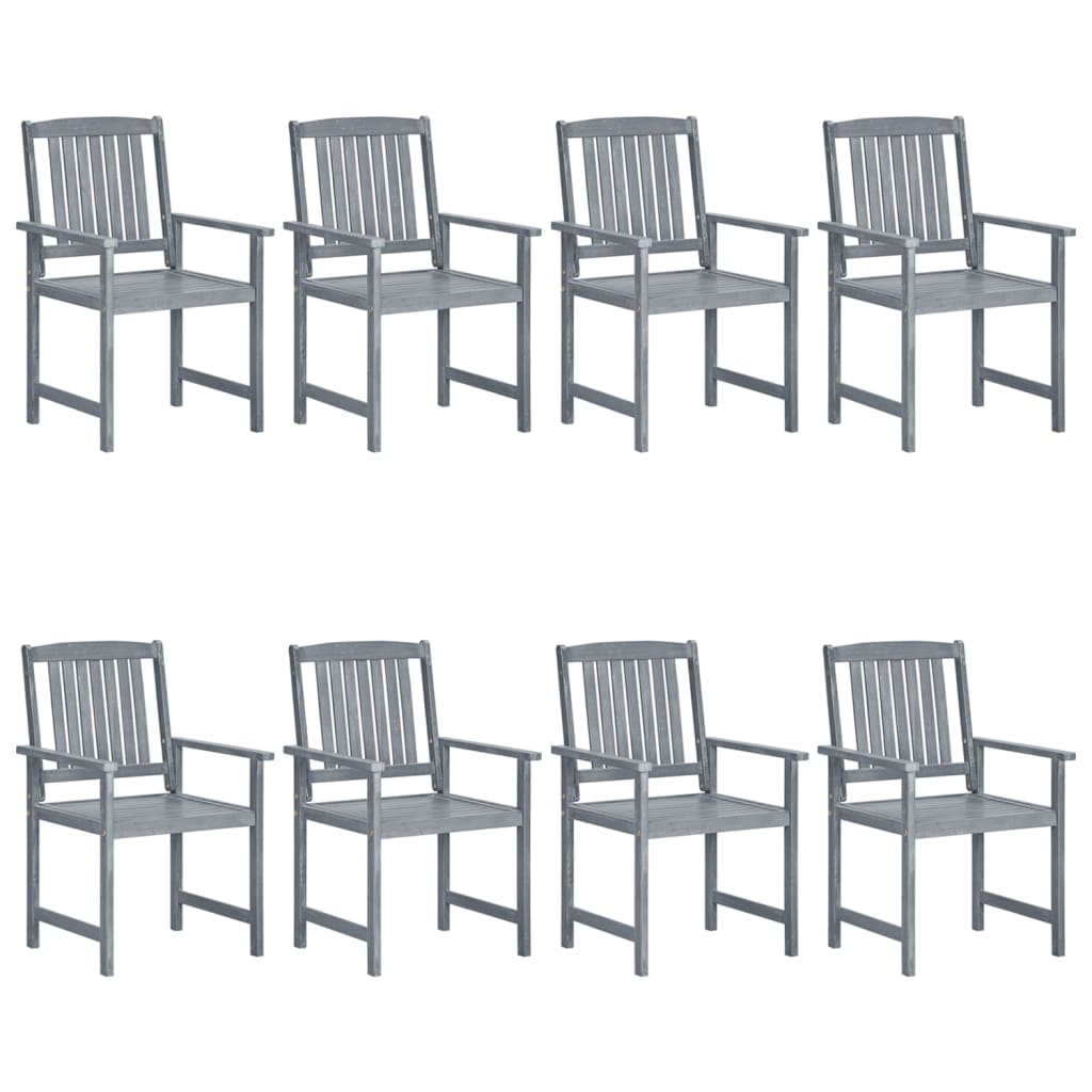 patio-chairs-with-cushions-8-pcs-solid-acacia-wood-gray At Willow and Wine USA!