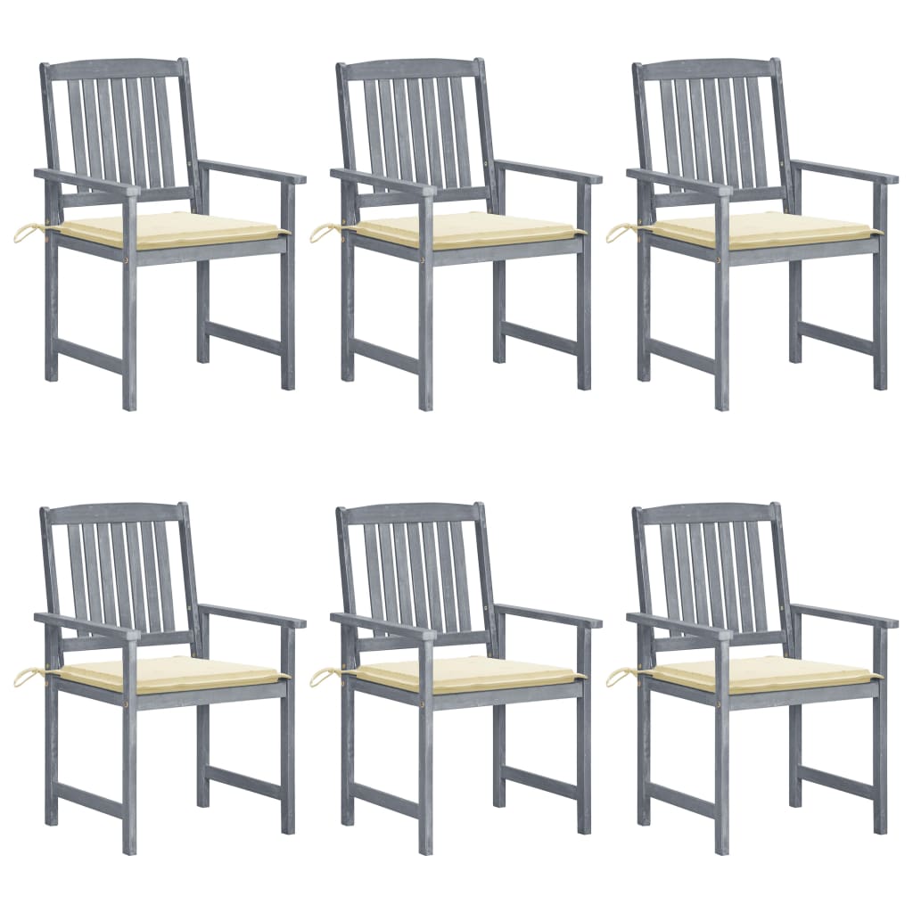 patio-chairs-with-cushions-8-pcs-solid-acacia-wood-gray At Willow and Wine USA!