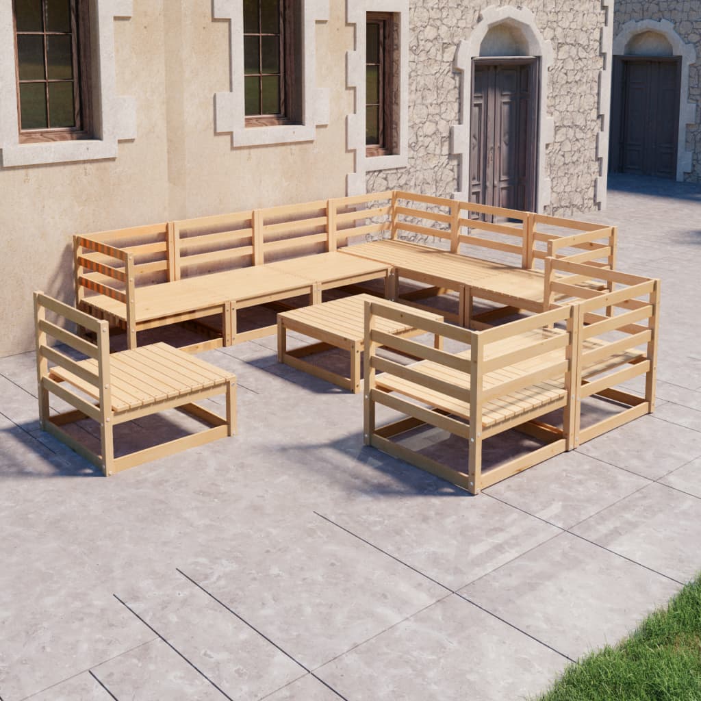 10-piece-patio-lounge-set-with-cushions-solid-wood-pine-11 At Willow and Wine USA!