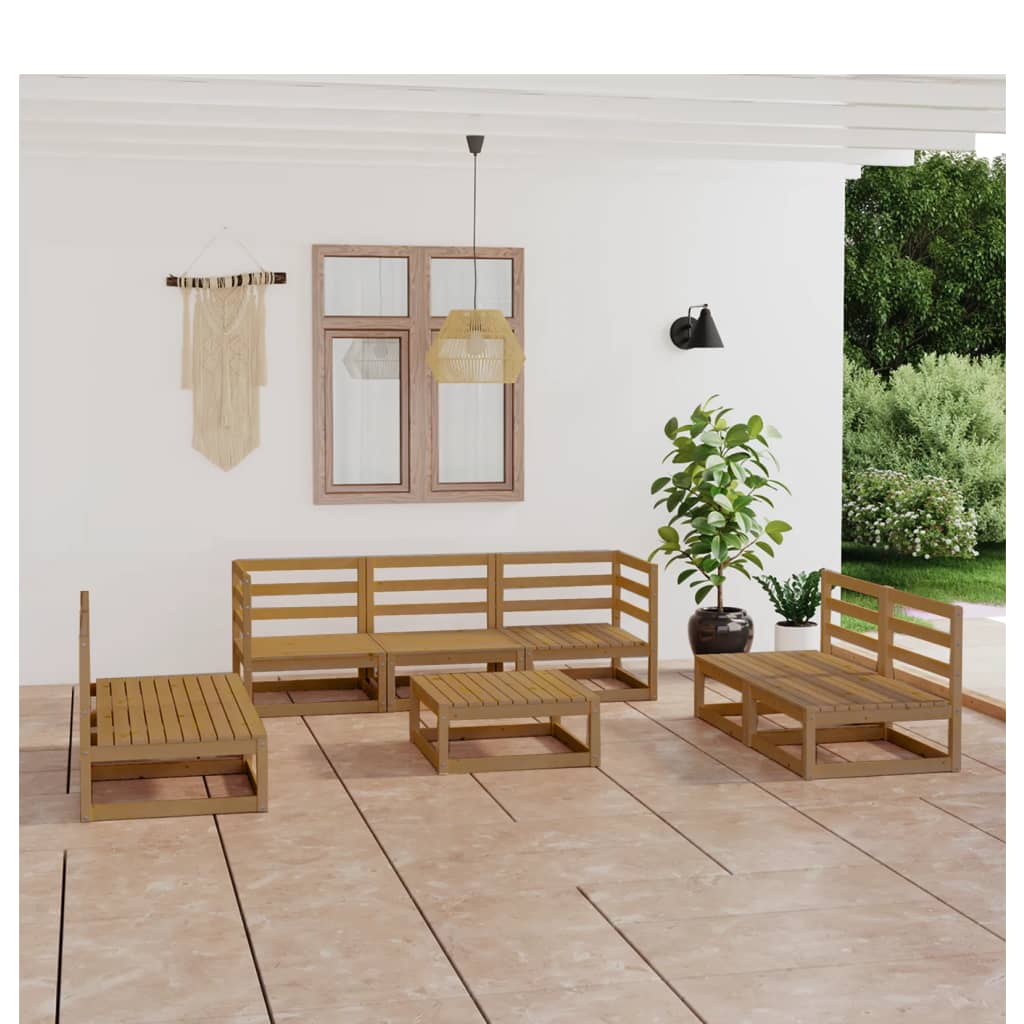 8-piece-patio-lounge-set-with-cushions-solid-wood-pine-9 At Willow and Wine USA!