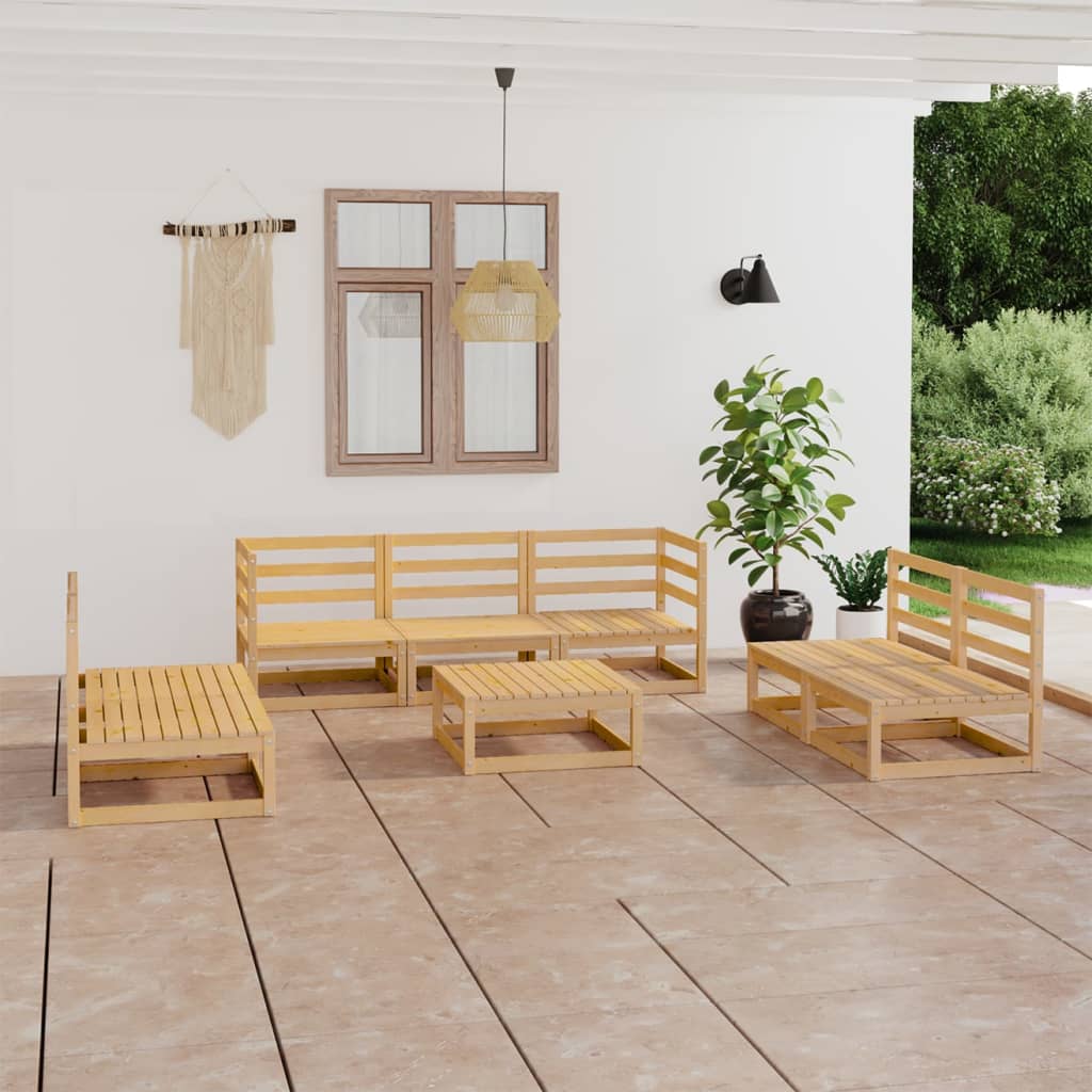 8-piece-patio-lounge-set-with-cushions-solid-wood-pine-9 At Willow and Wine USA!