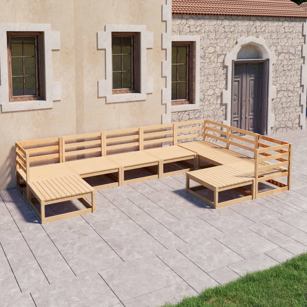 9-piece-patio-lounge-set-with-cushions-solid-wood-pine-5 At Willow and Wine USA!