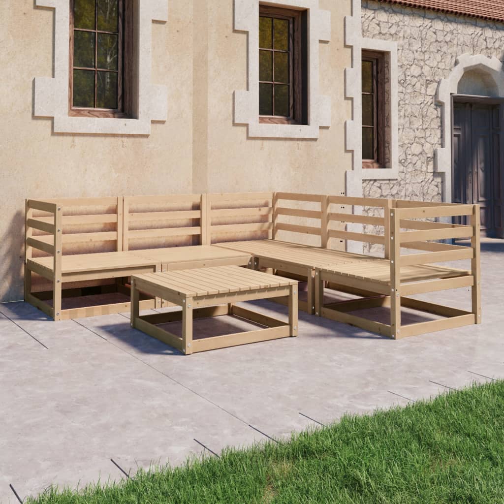 6-piece-patio-lounge-set-with-cushions-solid-wood-pine-5 At Willow and Wine USA!