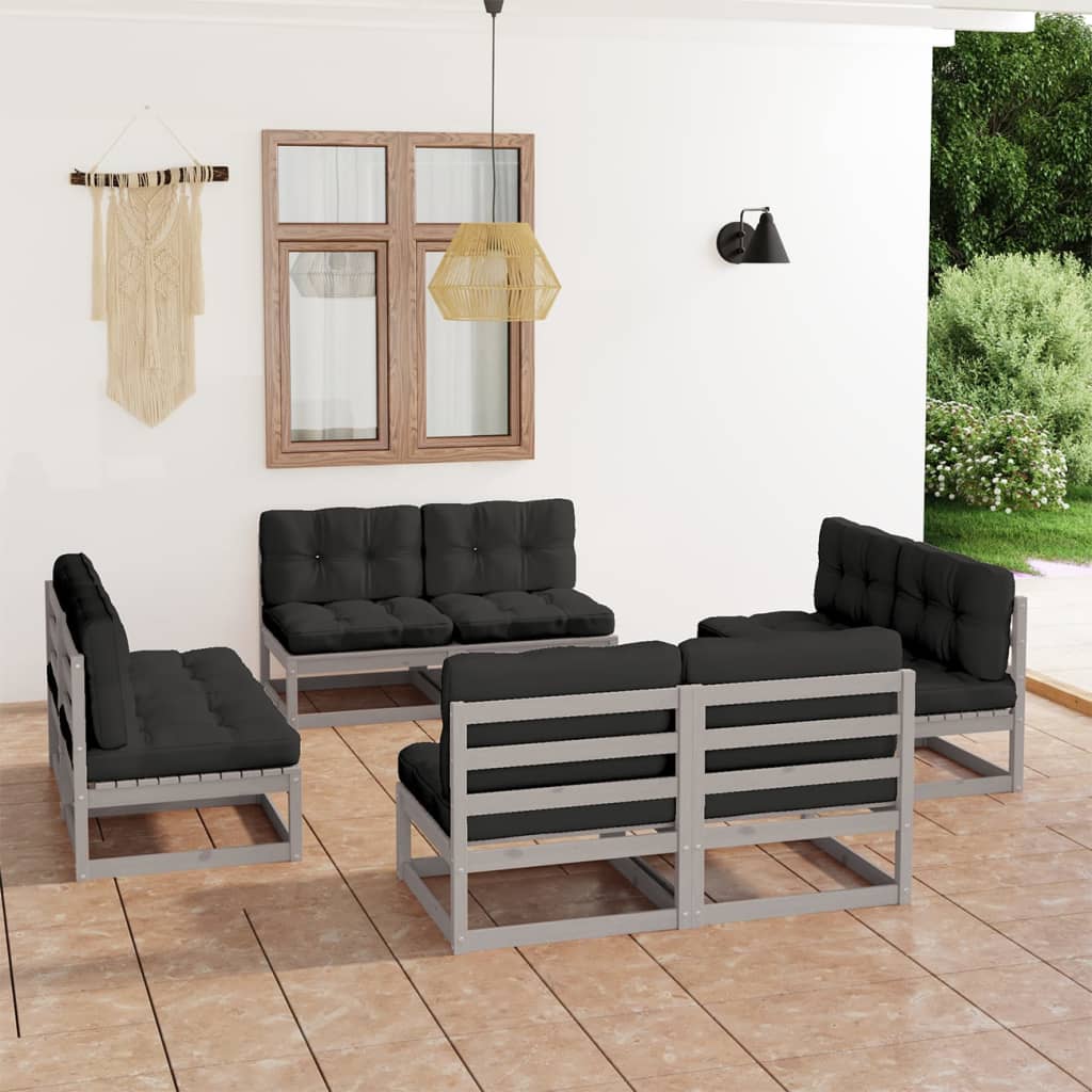 8-piece-patio-lounge-set-with-cushions-solid-wood-pine-19 At Willow and Wine USA!