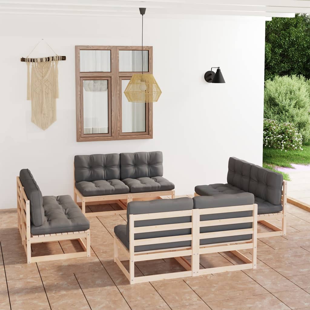 8-piece-patio-lounge-set-with-cushions-solid-wood-pine-19 At Willow and Wine USA!