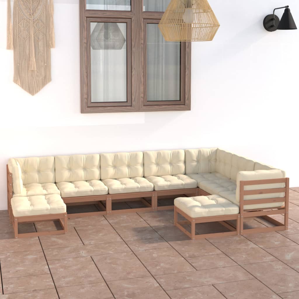 9-piece-patio-lounge-set-with-cushions-solid-wood-pine-5 At Willow and Wine USA!